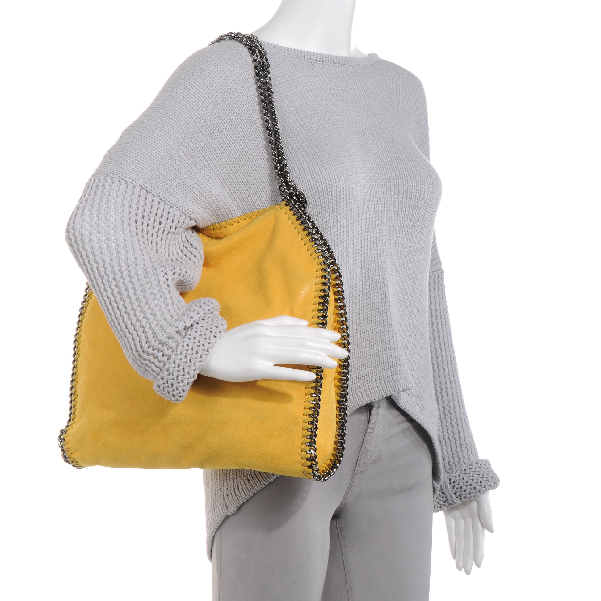 Stella McCartney Faux Leather Shaggy Deer Falabella Yellow 2 of 8