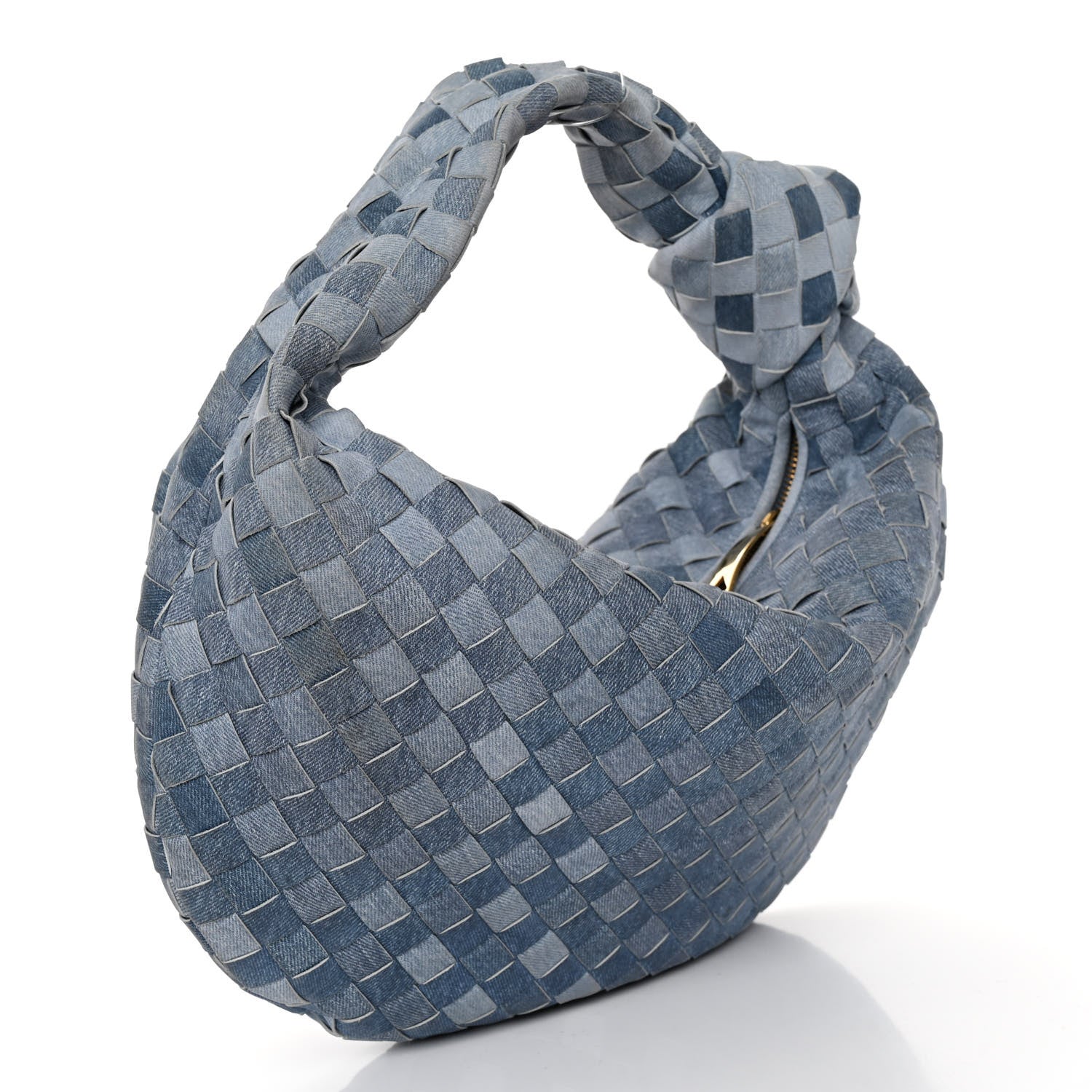 Bottega Veneta Nappa Denim Effect Intrecciato Teen Jodie Hobo Denim 3 of 9