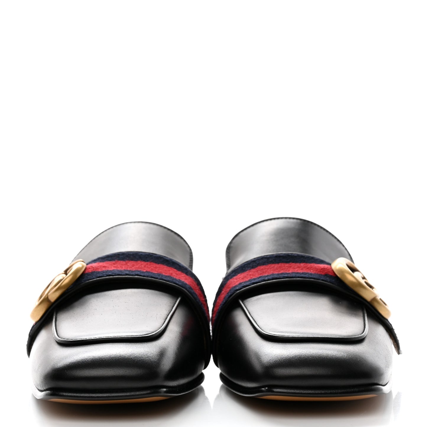 Calfskin Web Womens Peyton GG Slippers 37 Black