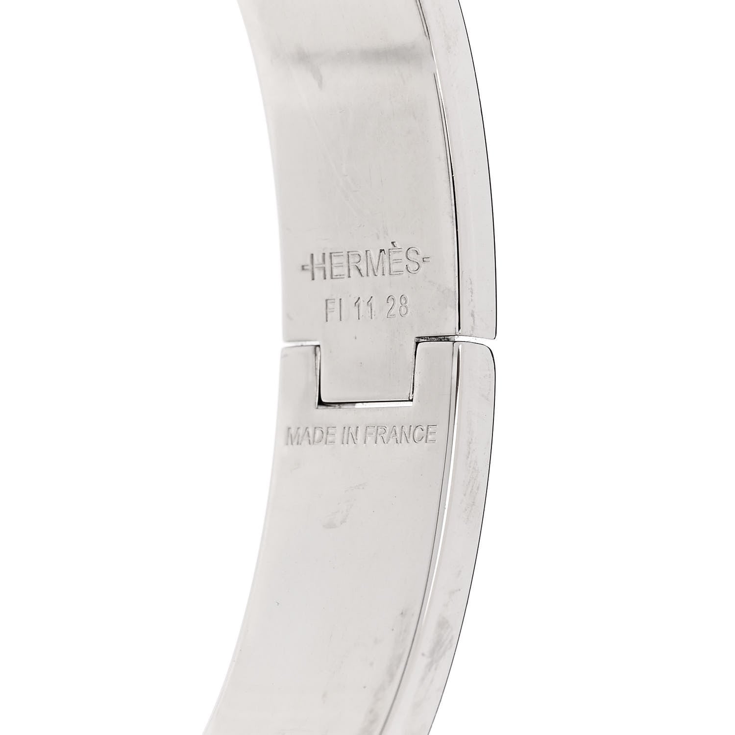 Hermes Enamel Narrow Clic Clac H Bracelet GM Rose Patch 4 of 5