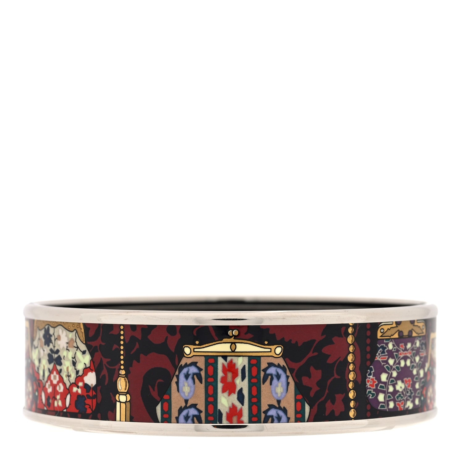 Hermes Enamel Printed Cachemire de Tamara Wide Bracelet 62 1 of 5