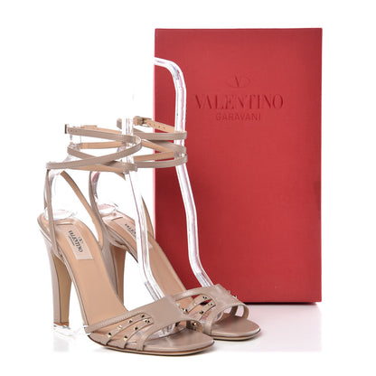 Valentino Garavani Nappa Rockstud Wrap Sandals 38 Poudre 8 of 8