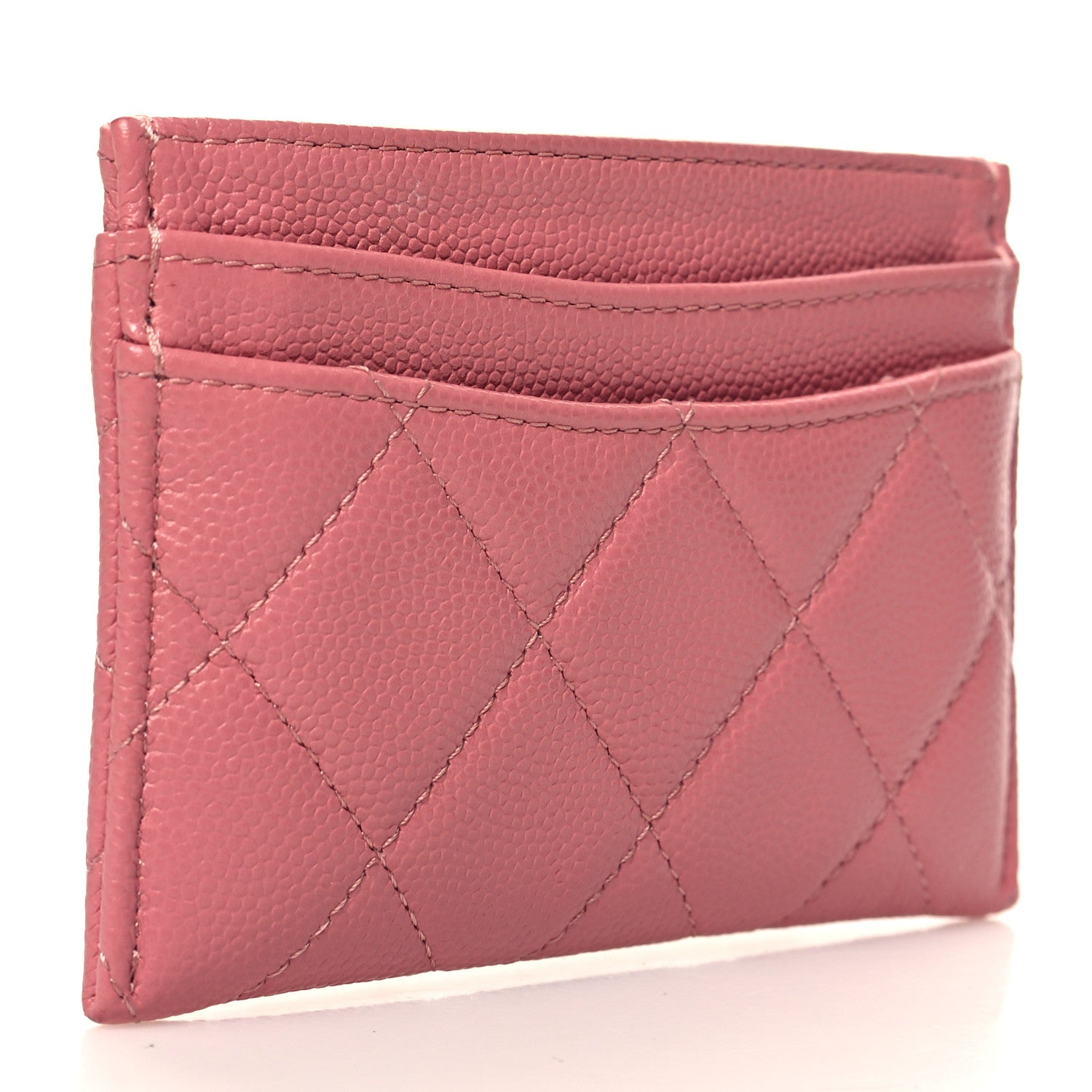 Chanel Caviar Quilted Card Holder Pink 3 of 10