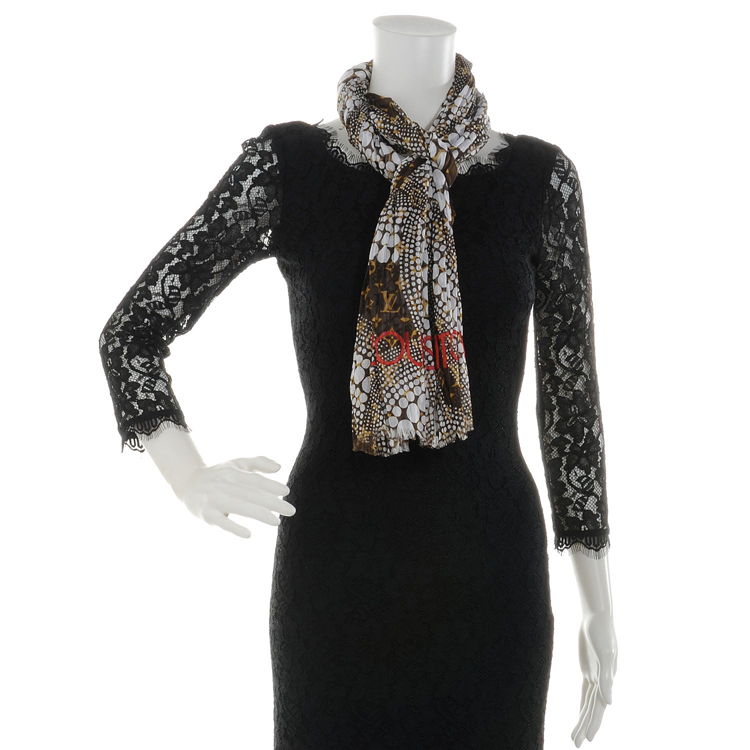 Louis Vuitton Cotton Monogram Kusama Infinity Dots Pareo Scarf White 2 of 7