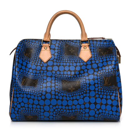 Louis Vuitton Monogram Kusama Town Speedy 30 Blue 1 of 12