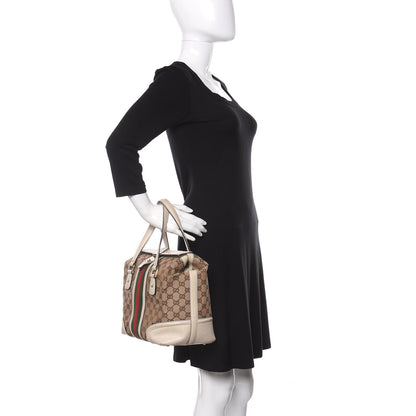 Gucci Monogram Web Treasure Boston Tote Off White 2 of 10