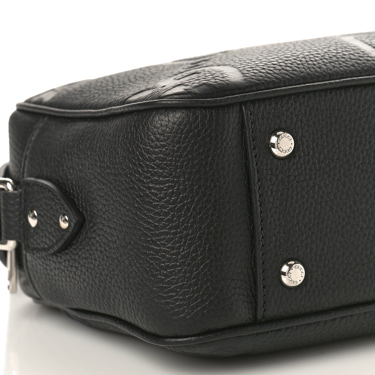 Piuma Calfskin Jumbo GG Embossed Medium Messenger Bag Black