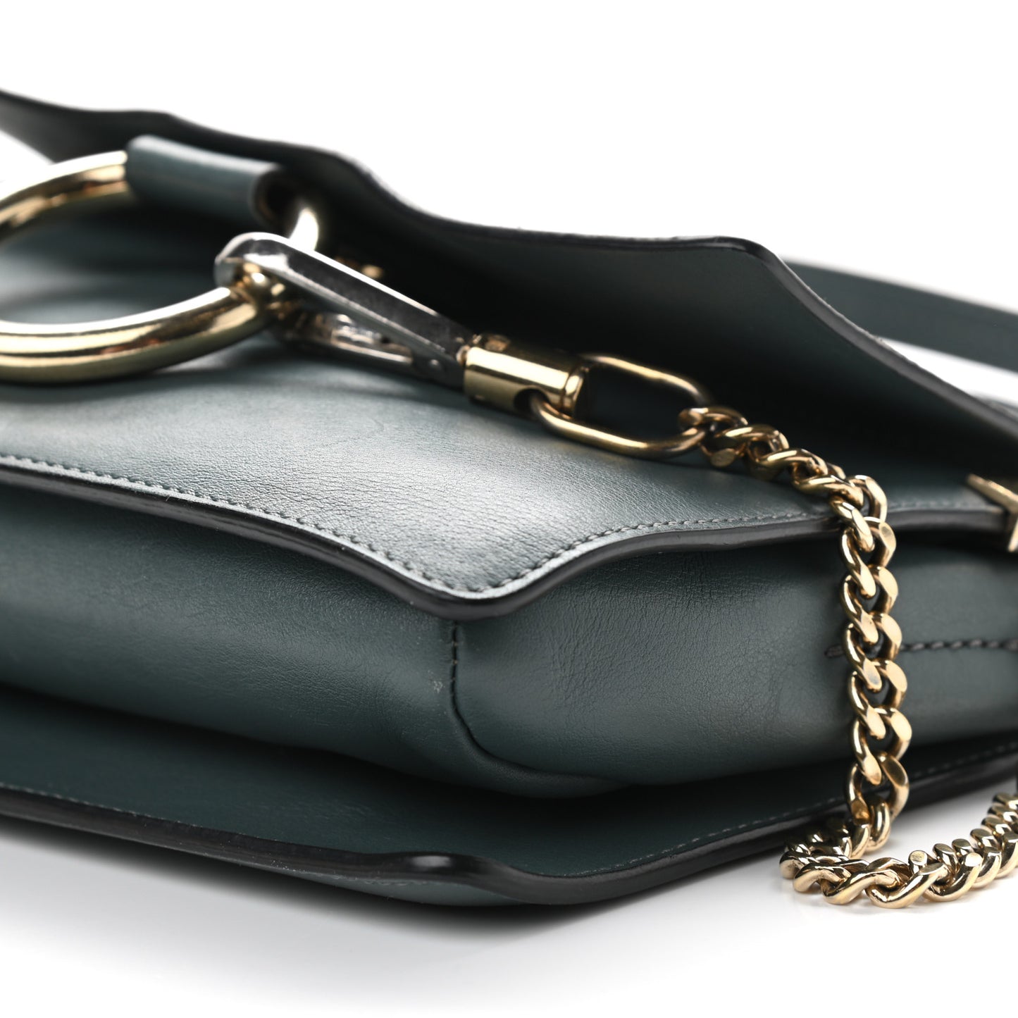 Suede Calfskin Small Faye Shoulder Bag Cloudy Blue