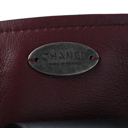Chanel Bullskin Stitched Bi-Color Large Shopping Tote Black 7 of 8