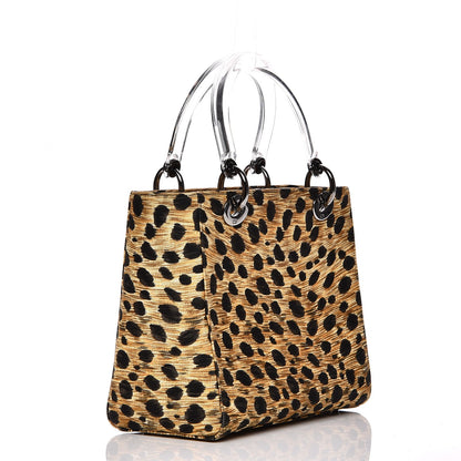 Christian Dior Canvas Leopard Print Medium Lady Dior 6 of 13