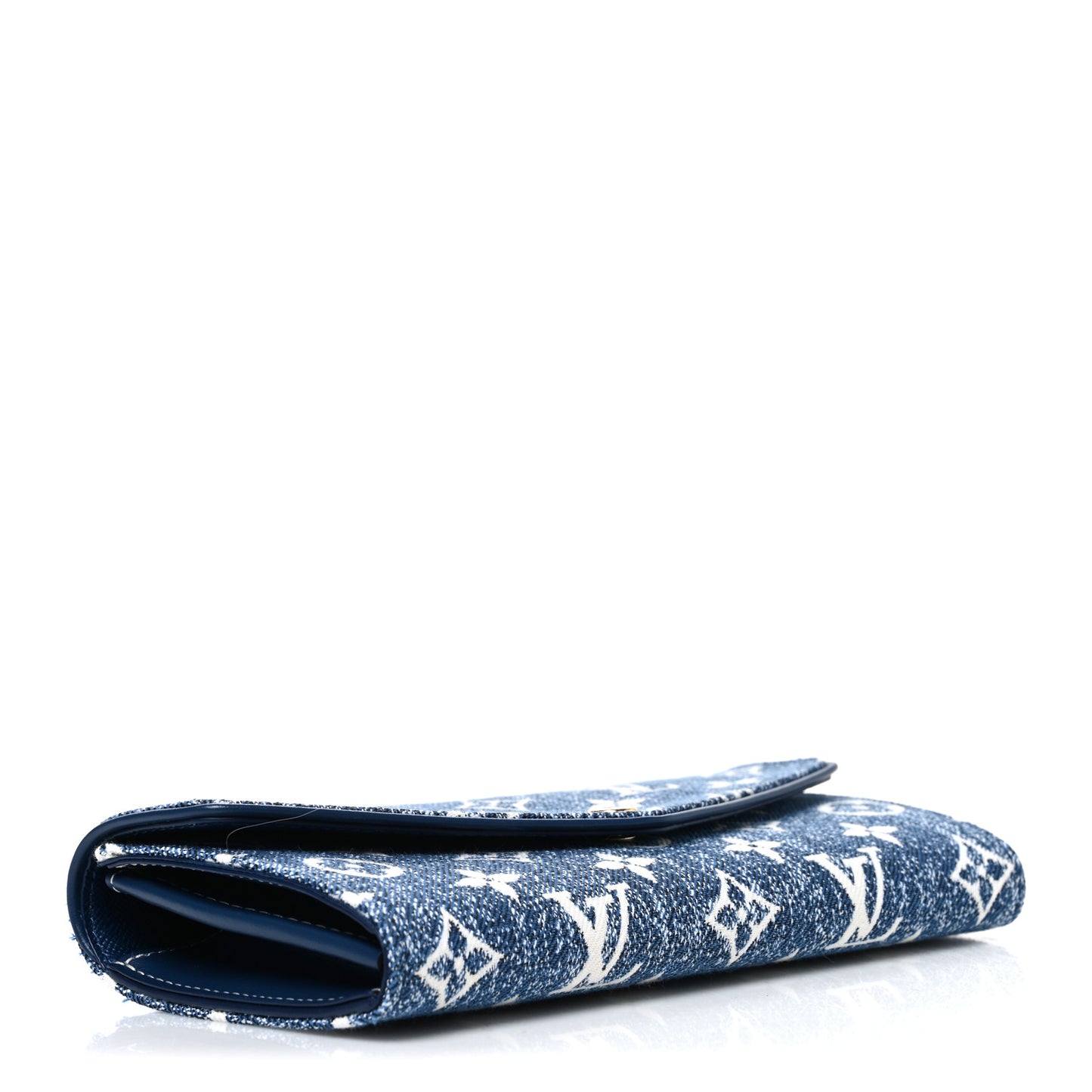 Monogram Jacquard Denim Sarah Wallet Bleu