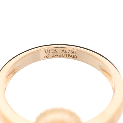 Van Cleef & Arpels 18K Yellow Gold Diamond Mother of Pearl Vintage Alhambra Ring 52 6 5 of 5