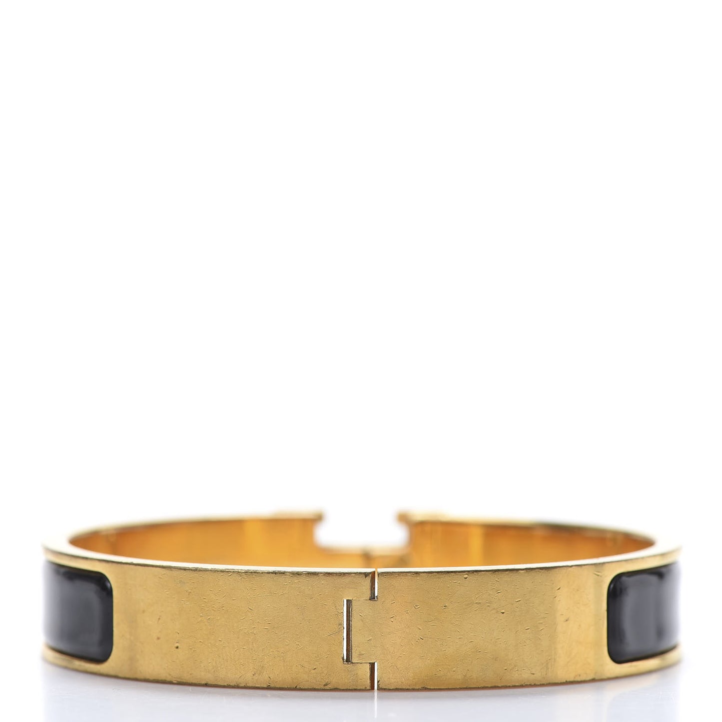 Enamel Narrow Clic Clac H Bracelet GM Black