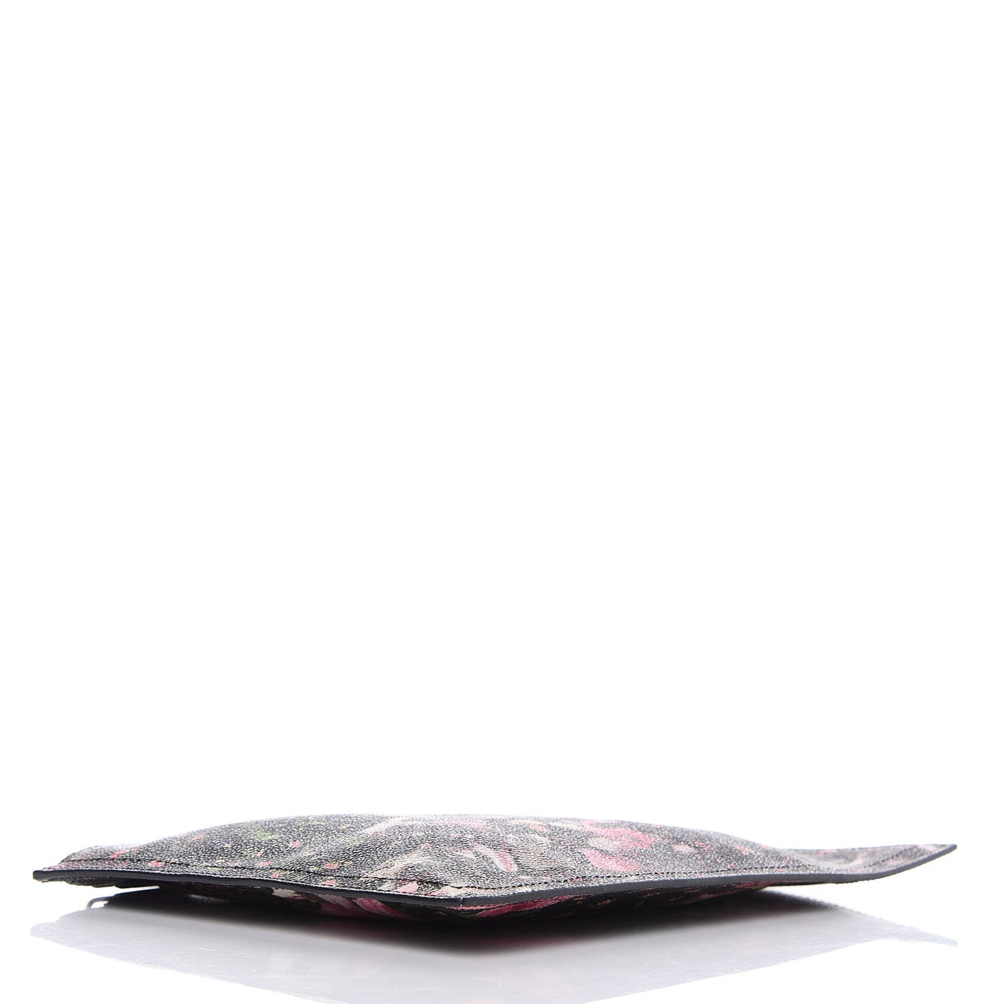 Coated Canvas Roses Camouflage Print Medium Antigona Zip Pouch Black