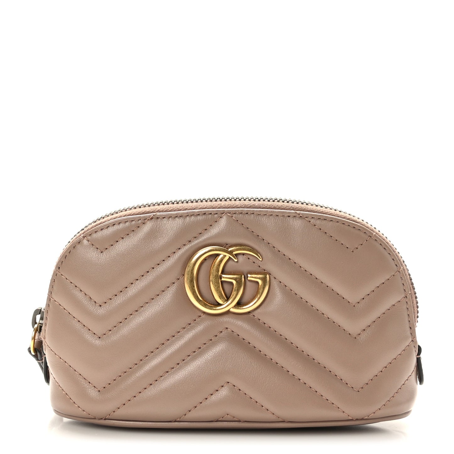 Calfskin Matelasse GG Marmont Pouch Cosmetic Case Porcelain Rose