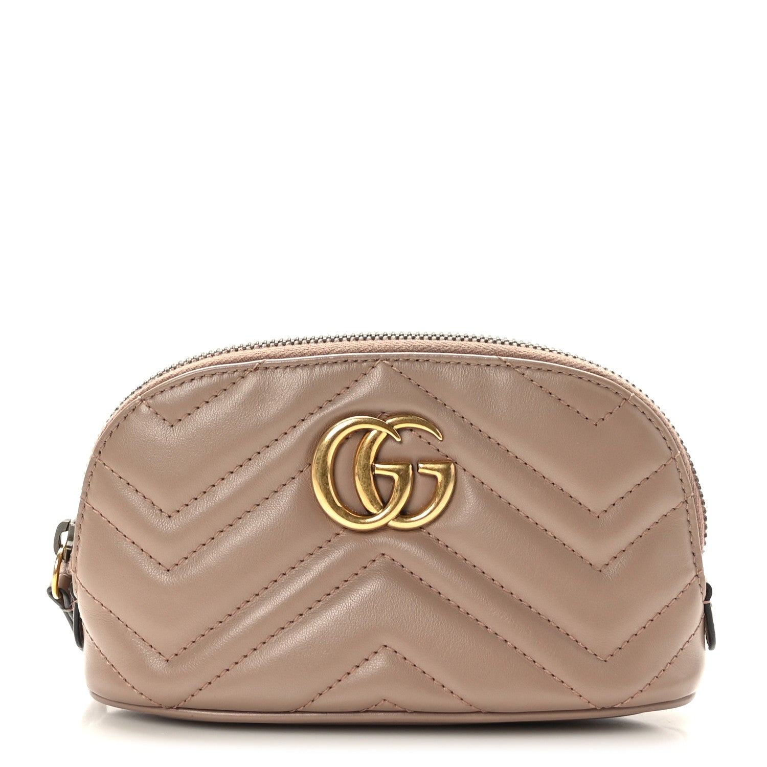 Gucci Calfskin Matelasse GG Marmont Pouch Cosmetic Case Porcelain Rose 1 of 7