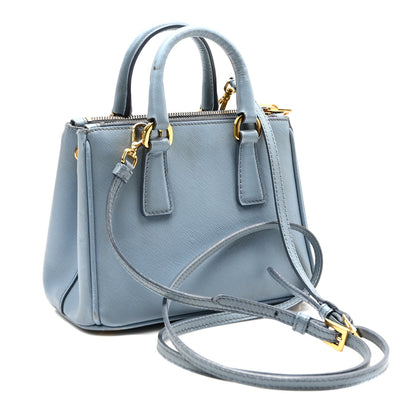 Prada Saffiano Micro Galleria Double Zip Tote Astrale 3 of 10
