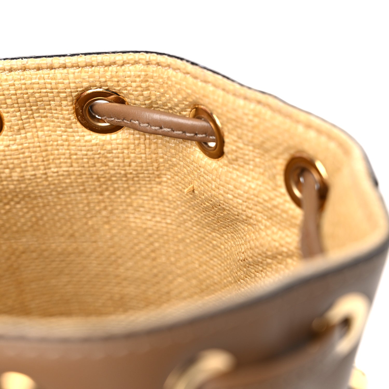 Fendi Raffia Vitello King Lucido F is Fendi FF Embroidered Mini Mon Tresor Bucket Bag Grano Sand 14 of 19