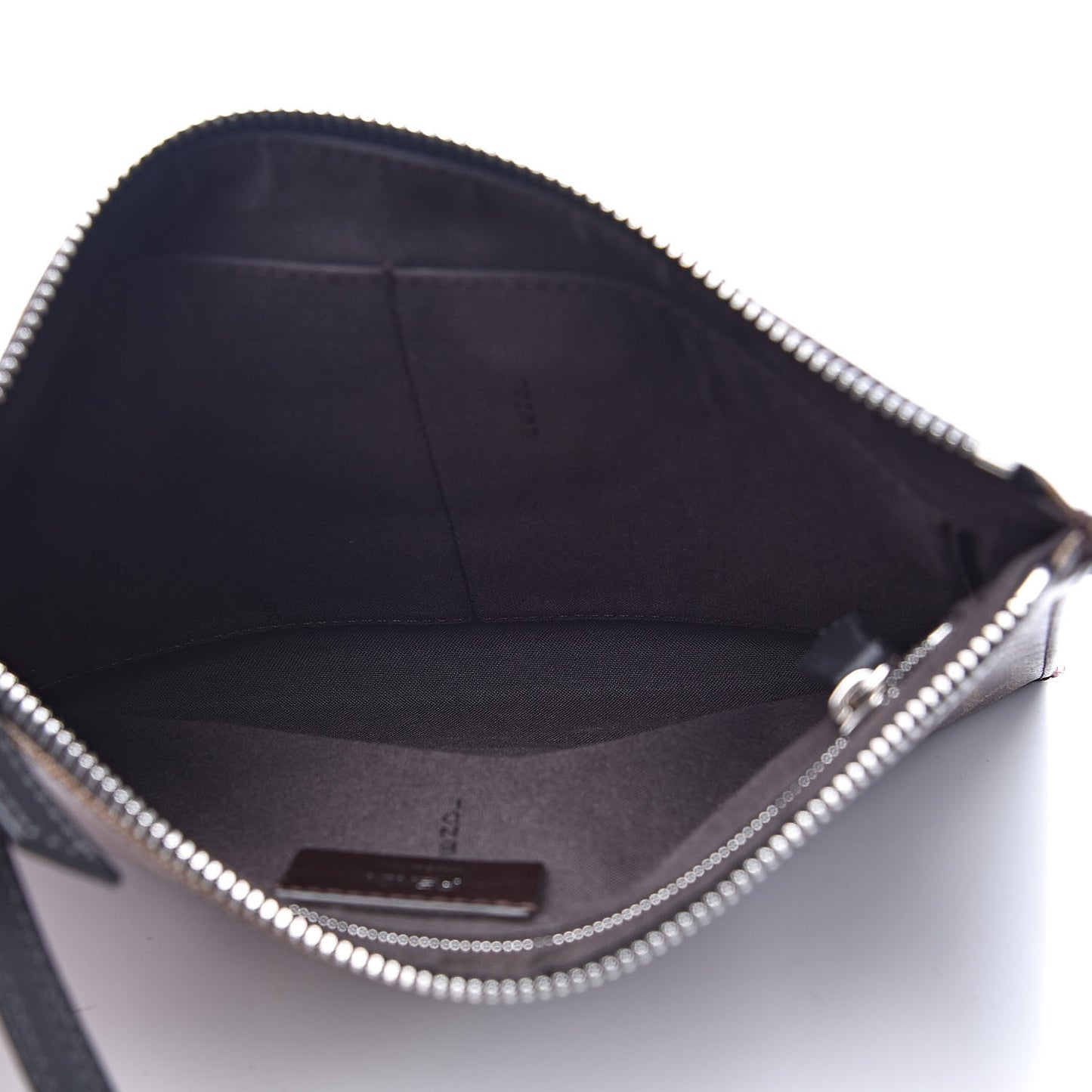 Glazed Fabric Vitello Century FF 1974 Stamp Patch Messenger Bag Mogano Panna Black