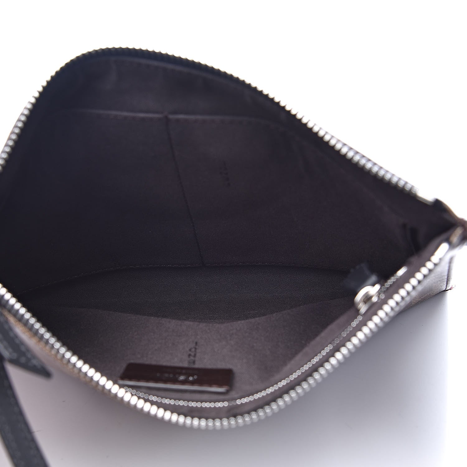 Fendi Glazed Fabric Vitello Century FF 1974 Stamp Patch Messenger Bag Mogano Panna Black 5 of 11