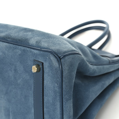 Hermes Veau Doblis Swift Grizzly Birkin 35 Bleu Thalassa 11 of 12