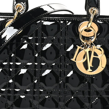 Christian Dior Patent Cannage Medium Lady Dior Black 8 of 10