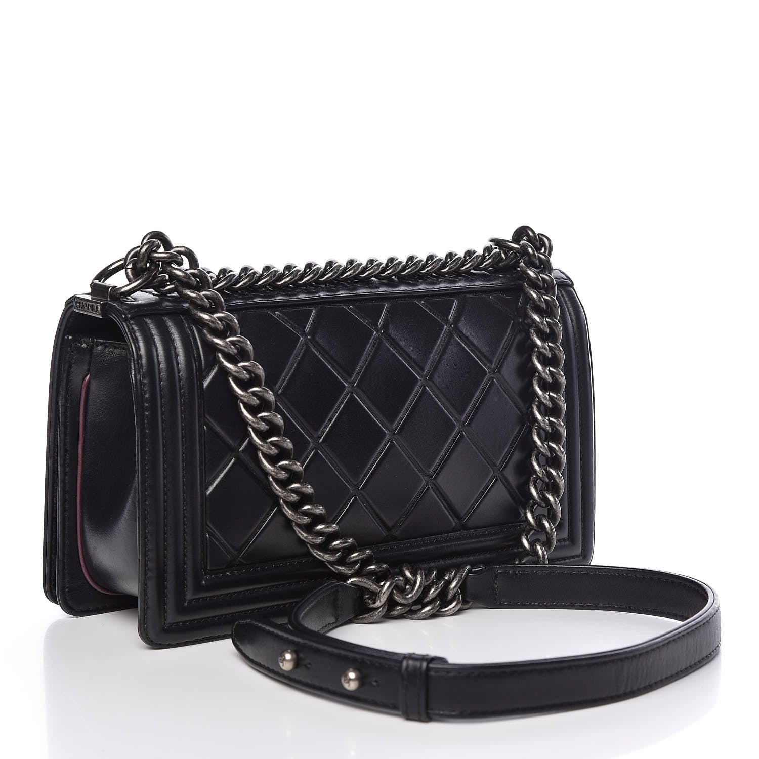 Chanel Calfskin Embossed Medium Paris Salzburg Boy Flap Black 3 of 16