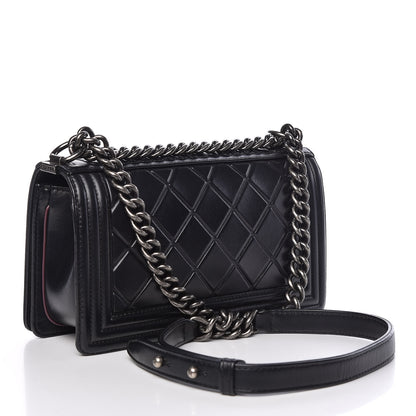 Chanel Calfskin Embossed Medium Paris Salzburg Boy Flap Black 3 of 16