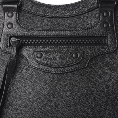 Balenciaga Grained Calfskin Neo Classic Black Hardware Large Top Handle Bag Black 10 of 10