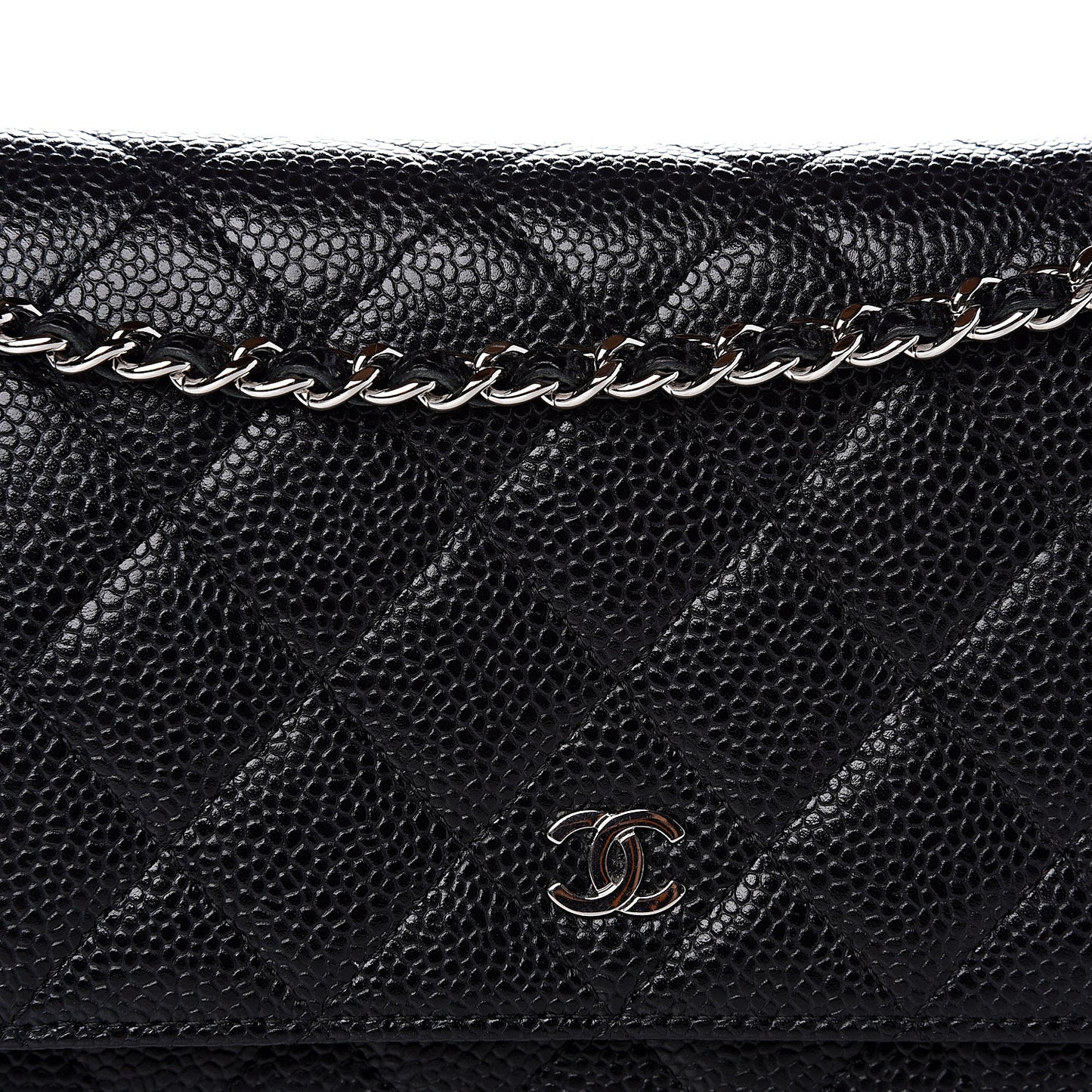 Caviar Quilted Wallet On Chain WOC Black