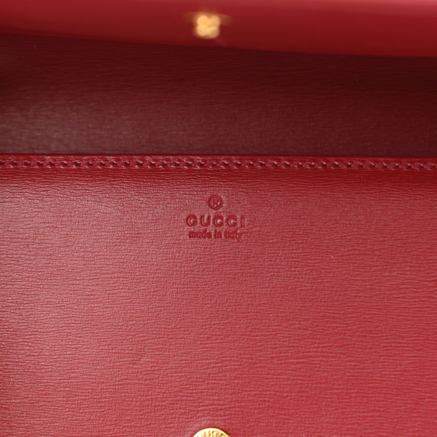 Gucci Boarded Plutone Calfskin Horsebit 1955 Wallet On Chain New Cherry Red 6 of 10