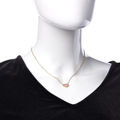Cartier 18K Yellow Gold Pink Sapphire Hearts and Symbols Pave Necklace 2 of 7