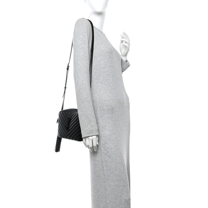 Saint Laurent Calfskin Matelasse Monogram Monochrome Lou Camera Bag Black 2 of 11
