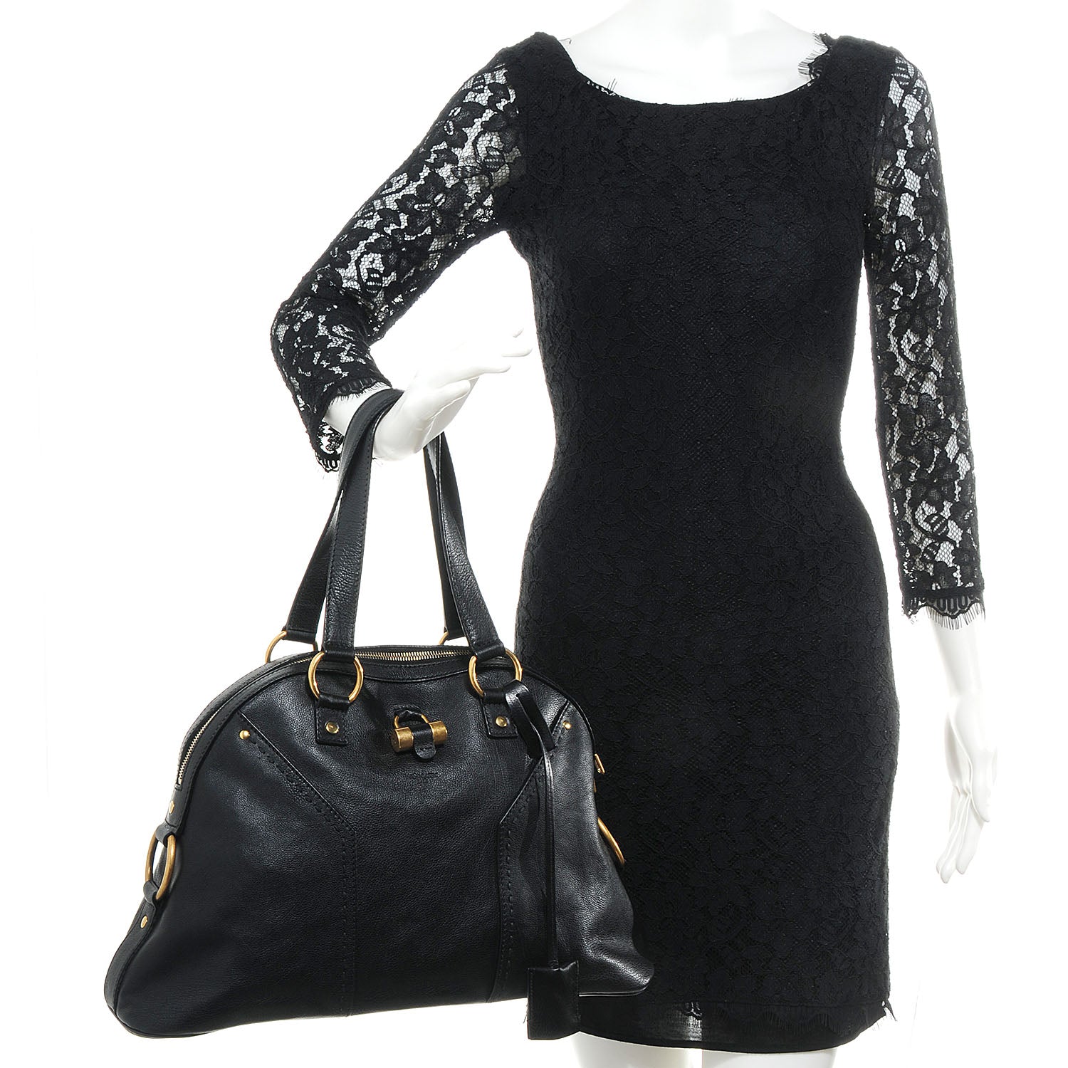 Saint Laurent Leather Large Muse Black 2 of 10