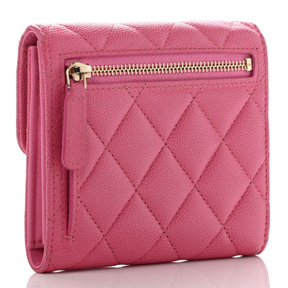 Chanel Caviar Quilted Compact Flap Wallet Pink 3 of 11