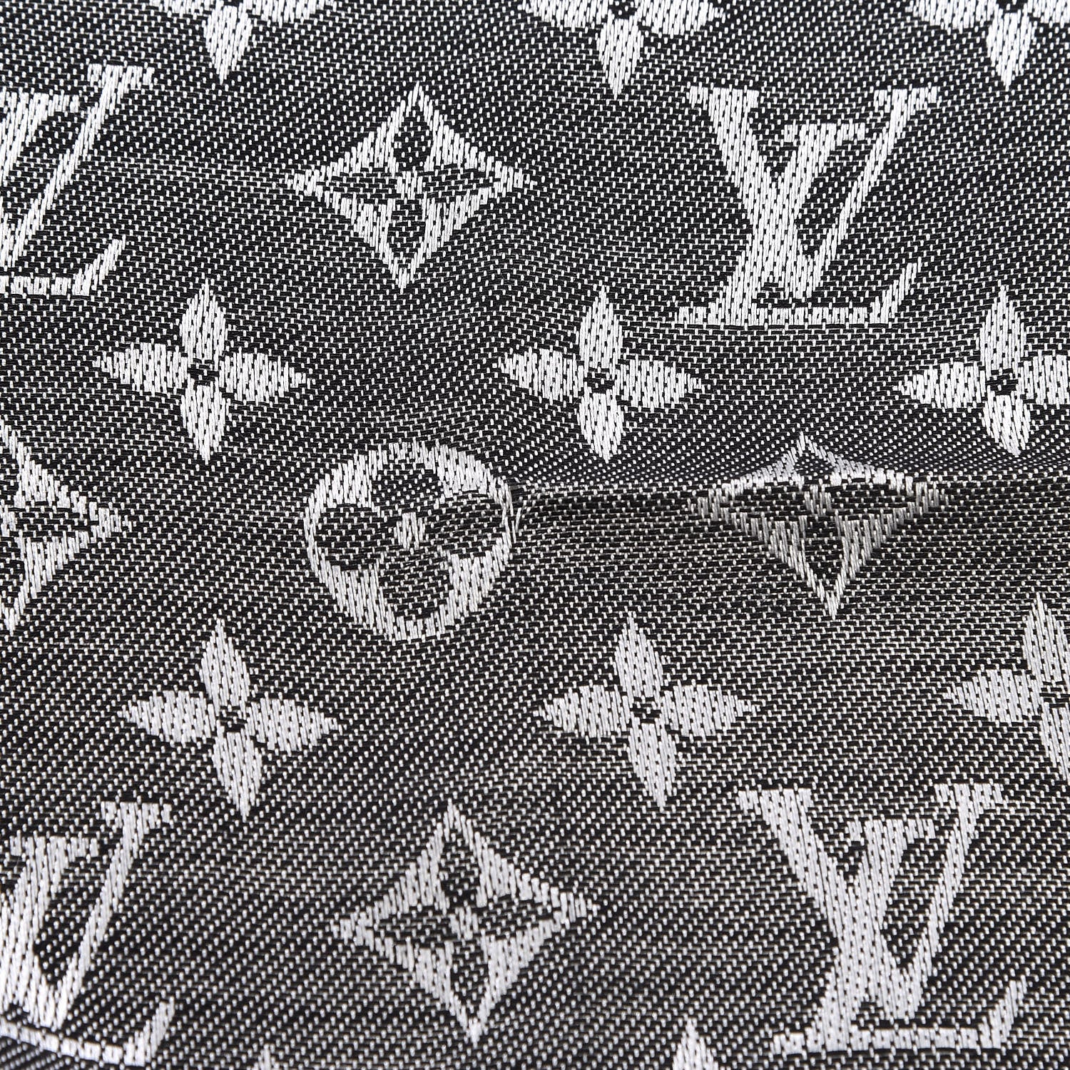 Louis Vuitton Wool Silk Monogram Denim Shawl Black 7 of 8
