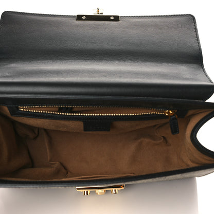 Gucci GG Supreme Monogram Calfskin Medium Padlock Shoulder Bag Beige Black Cuir 5 of 8