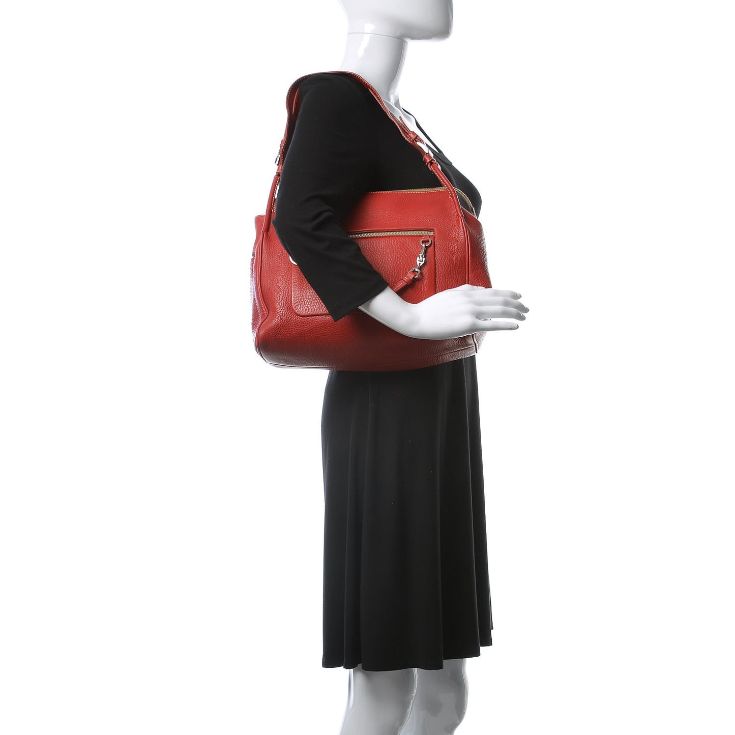 Vitello Daino Shoulder Bag Rosso