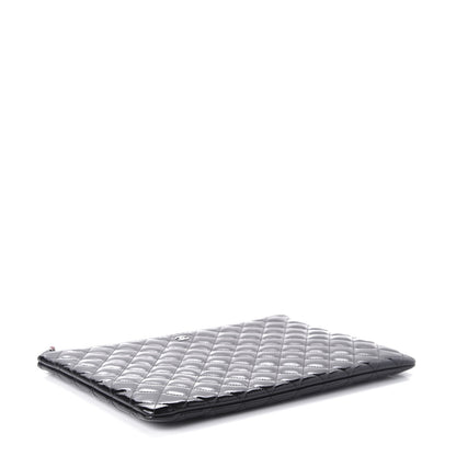 Chanel Patent Calfskin Quilted Valentine Hearts Large Cosmetic Case Black 4 of 11