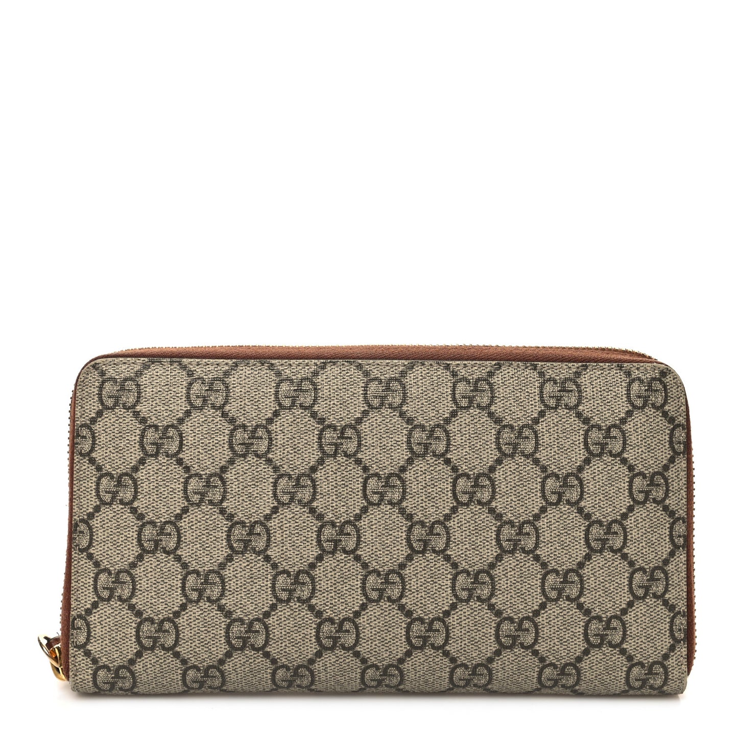 GG Supreme Monogram Cuoio Toscano Zip Around Organizer Wallet Beige Ebony Cuir