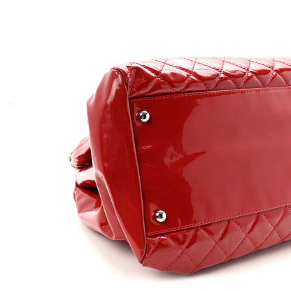 Chanel Patent Quilted Large Just Mademoiselle Bowling Bag Red 9 of 10