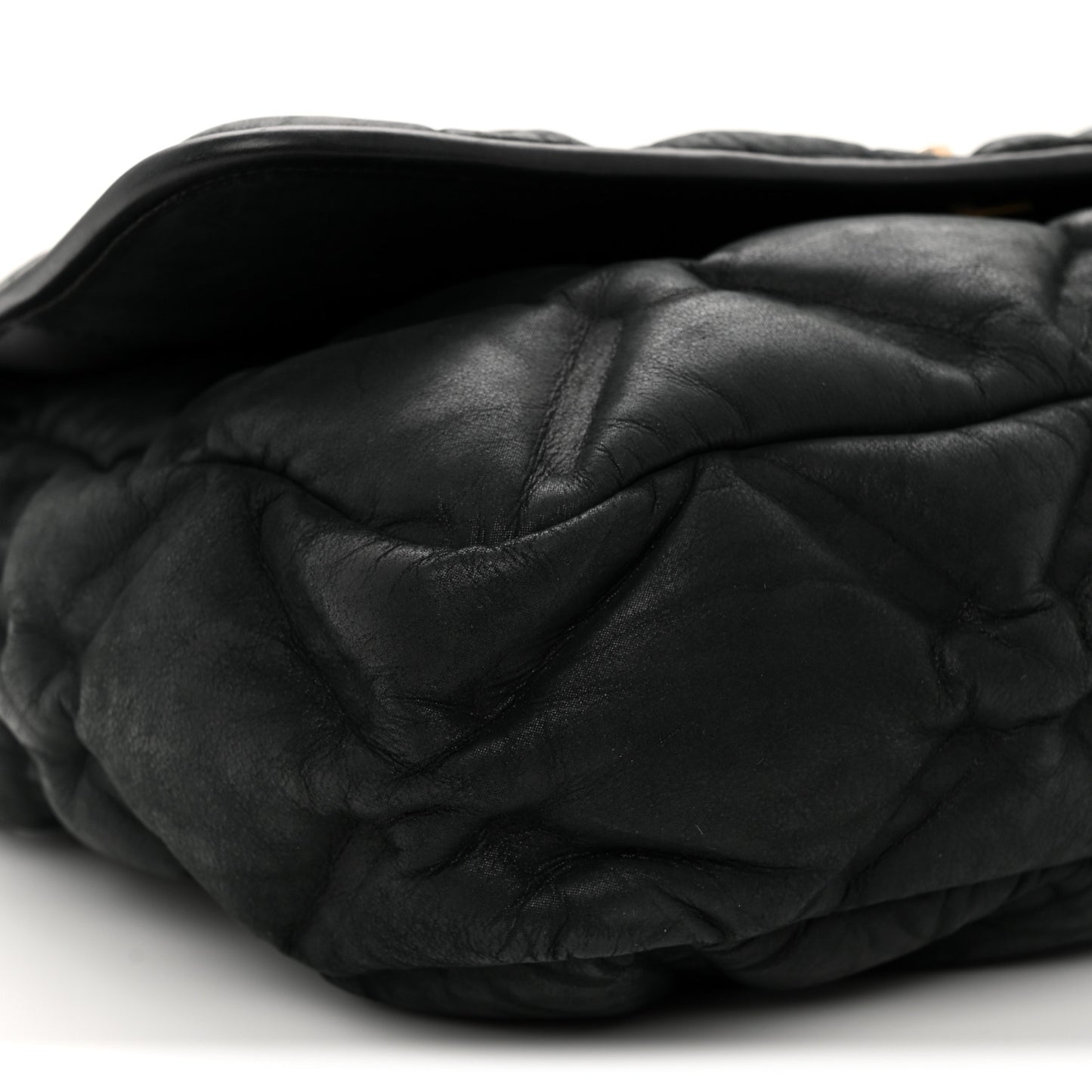 Calfskin Quilted Large Chesterfield Flap Black