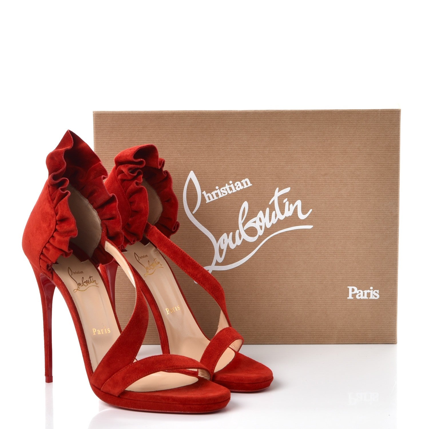Christian Louboutin Suede Colankle 120 Sandals 40 Flamenco 8 of 8