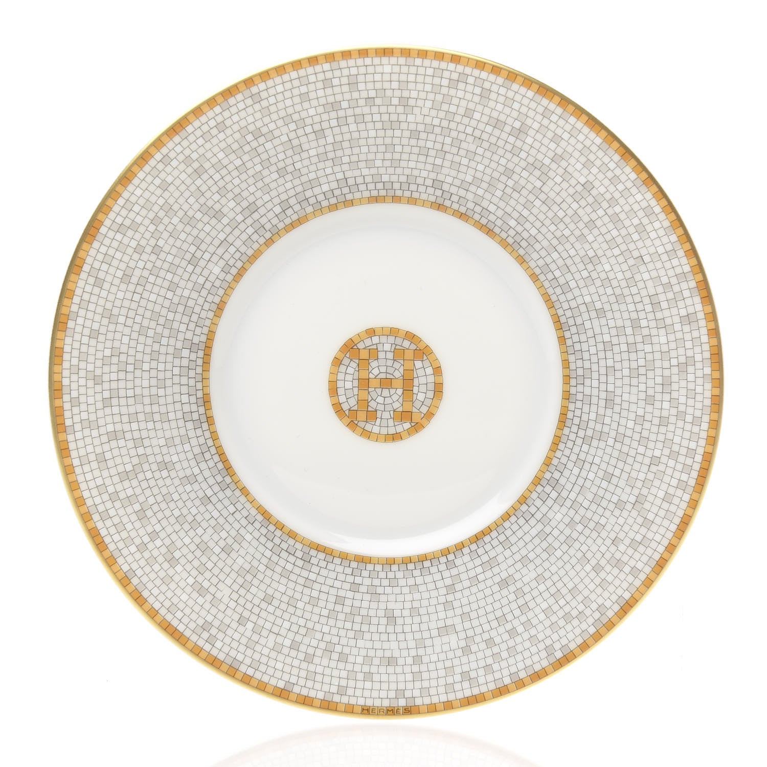 Hermes Porcelain Mosaique Au 24 Gold Tea Cup And Saucer Set Of 2 4 of 7