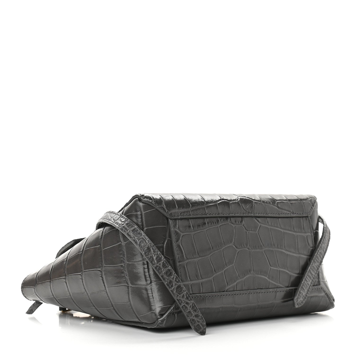 Celine Calfskin Crocodile Embossed Nano Belt Bag Grey 4 of 8