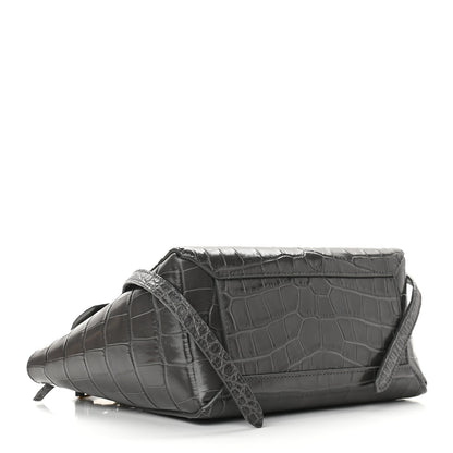 Celine Calfskin Crocodile Embossed Nano Belt Bag Grey 4 of 8