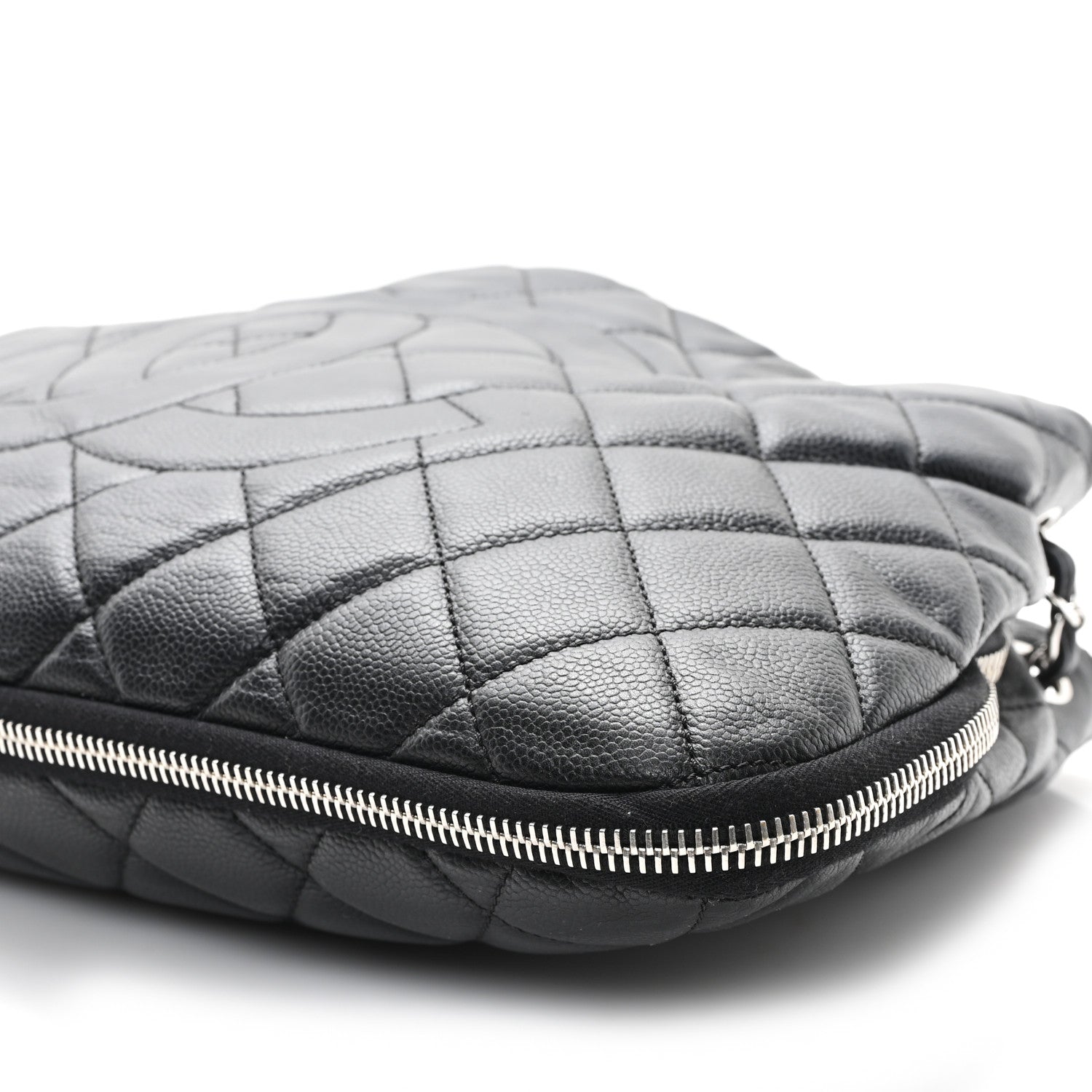 Chanel Caviar Quilted Expandable Zip Shoulder Bag Black 10 of 11