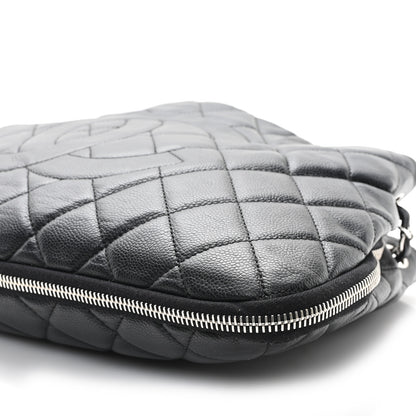 Chanel Caviar Quilted Expandable Zip Shoulder Bag Black 10 of 11