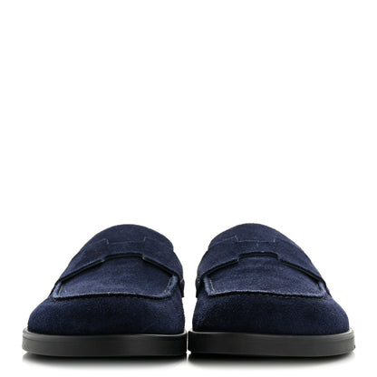 Hermes Suede Calfskin Go Mules 42 Bleu Ocean 3 of 10