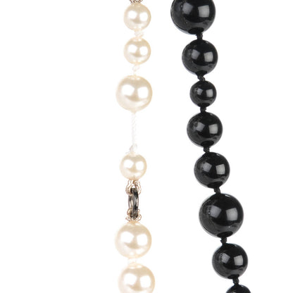 Chanel Pearl Beaded CC Double Strand Belt Black White 3 of 4